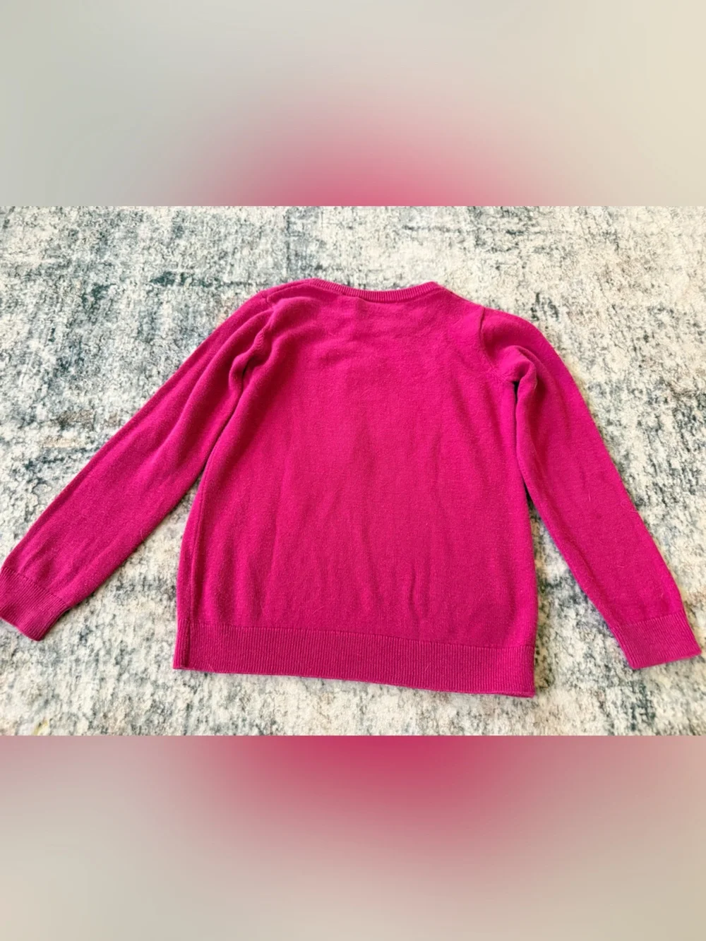 Children's Place Girls Pink Sweater with Sequin Bear 5T